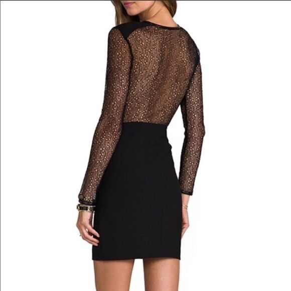 Robert Rodriguez Lace Sleeves Scoop Neck Mini LBD - Picture 1 of 11